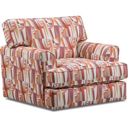 Spencer Swivel Accent Chair in Spumoni Multicolor Chenille Fabric